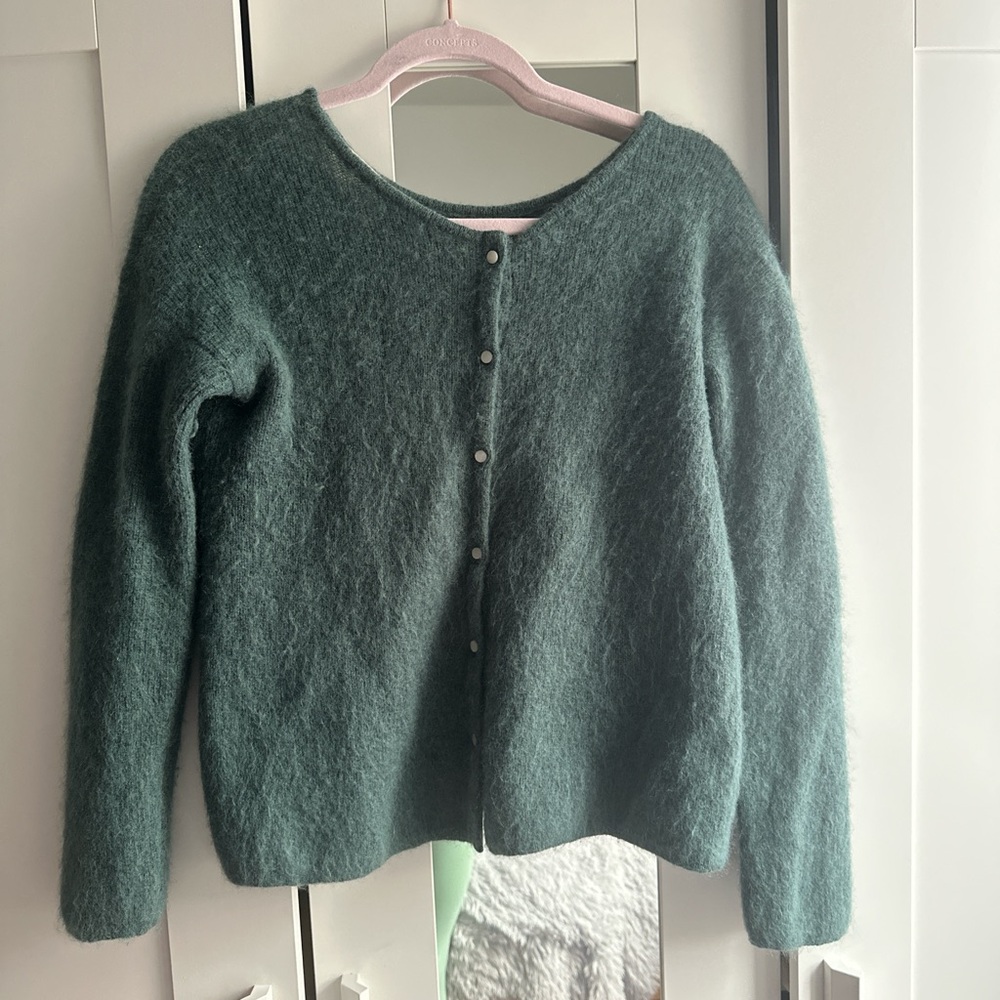 sezane gaspard cardigan green size xs